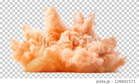 Soft Orange Powder Cloud Bursting Mid Explosion in Isolated Environment 126602571