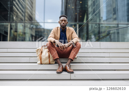 A man in a tan jacket A man in a tan jacket 126602610
