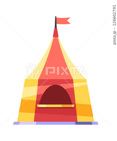 Cartoon carnival tent marquee exterior 126602791
