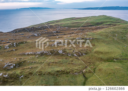 Aerial view of Dunmore Head by Portnoo in County Donegal, Ireland. Aerial view of Dunmore Head by Portnoo in County Donegal, Ireland. 126602866
