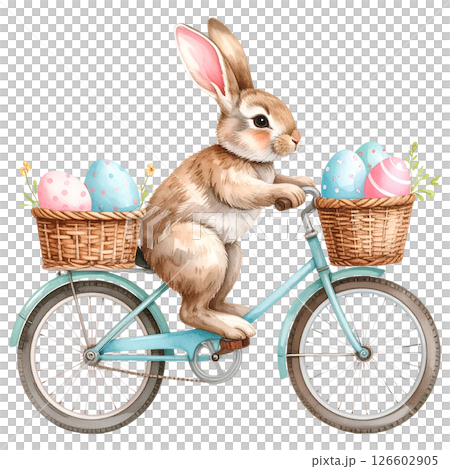 This adorable watercolor Easter bunny clipart set is perfect for your spring and holiday projects. Featuring hand-painted rabbits, colorful eggs, flowers, balloons, and cute accessories, 126602905