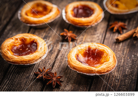 Portuguese custard tarts or Pastel de Nata 126603899
