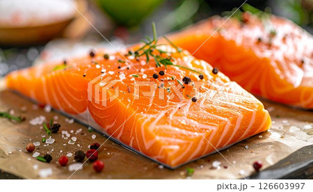 新鮮さ際立つ艶やかサーモン3 新鮮さ際立つ艶やかサーモン3 126603997