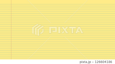Legal pad lined paper. Notebook paper background blank. Office supply and school sheets. Student or business template for memo and notes. Empty document page. Vector illustration. 126604186