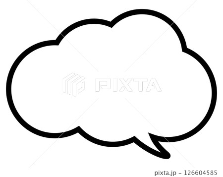 もこもこ雲の吹き出し 126604585