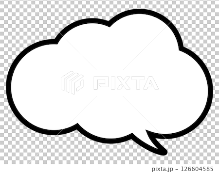 もこもこ雲の吹き出し 126604585