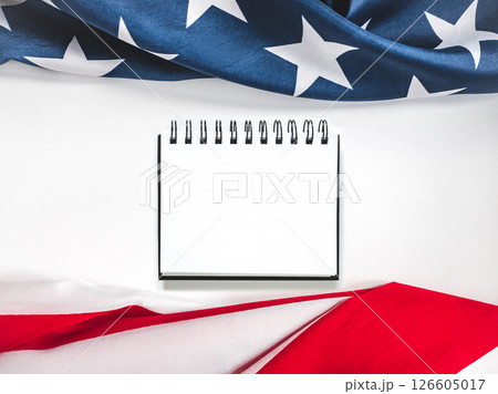 American Flag on white background. Greeting card American Flag on white background. Greeting card 126605017