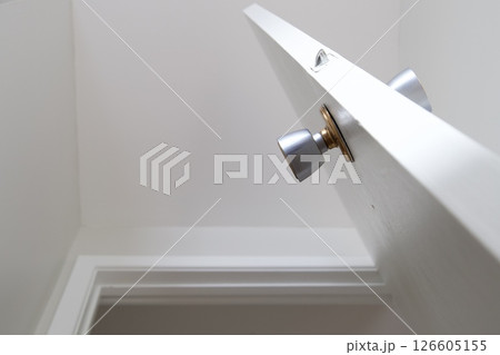 White interior door with round metal handle White interior door with round metal handle 126605155