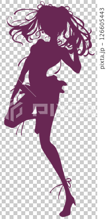 Idol-like woman in swimsuit silhouette Idol-like woman in swimsuit silhouette 126605443