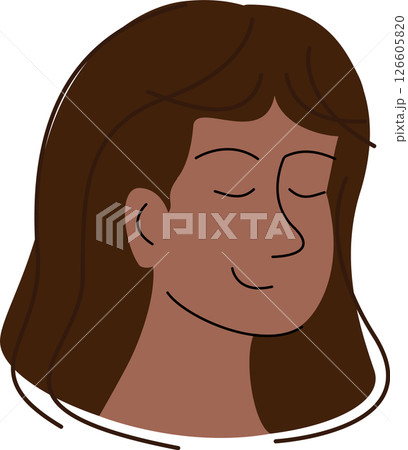 Woman profile vector character head. Simple avatar icon. Editable cartoon user portrait. Body positive Woman profile vector character head. Simple avatar icon. Editable cartoon user portrait. Body positive 126605820
