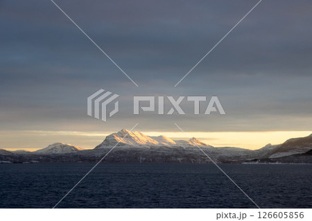 Sea and mountains in the sunrise, Norway Sea and mountains in the sunrise, Norway 126605856