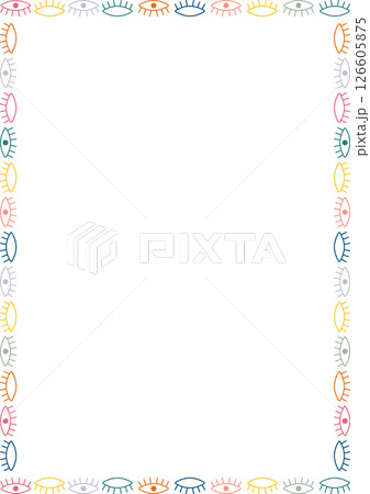 Mystic eye frame. Colorful childish template. Vector celestial prediction eye on white background border 126605875