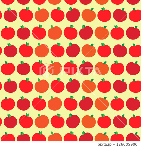 Ripe apple seamless pattern illustration. Aesthetic groovy fruits design for print. For wrapping paper Ripe apple seamless pattern illustration. Aesthetic groovy fruits design for print. For wrapping paper 126605900