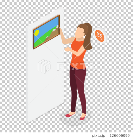 3D Isometric Flat Illustration of Obsessive-compulsive Disorder. Item 1 3D Isometric Flat Illustration of Obsessive-compulsive Disorder. Item 1 126606099
