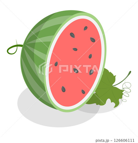 3D Isometric Flat  Set of Fruits. Item 4 126606111