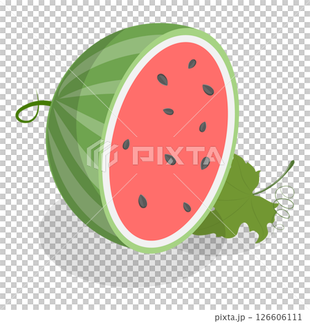 3D Isometric Flat Set of Fruits. Item 4 3D Isometric Flat Set of Fruits. Item 4 126606111