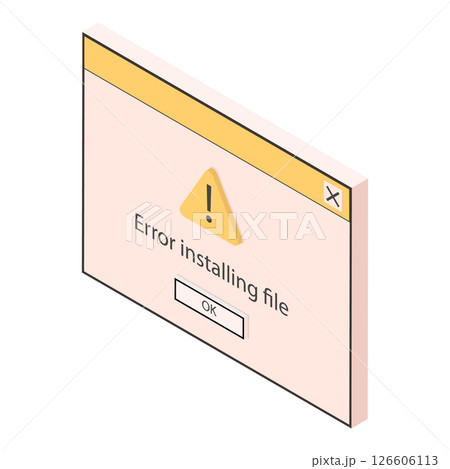 3D Isometric Flat Set of Retro Error Messages. Item 2 3D Isometric Flat Set of Retro Error Messages. Item 2 126606113
