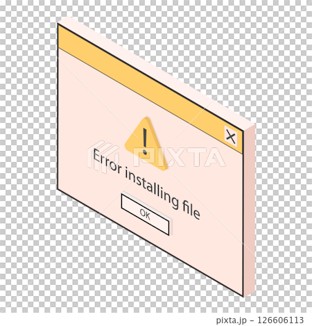 3D Isometric Flat Set of Retro Error Messages. Item 2 3D Isometric Flat Set of Retro Error Messages. Item 2 126606113