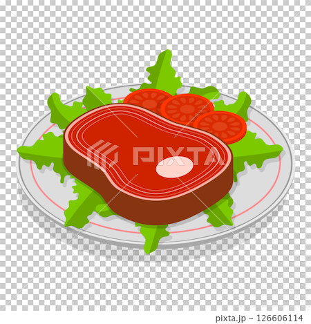 3D Isometric Flat  Illustration of Healthy Plate. Item 4 126606114