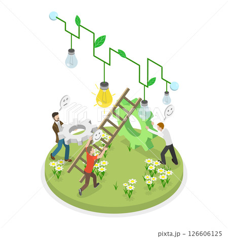 3D Isometric Flat Illustration of Effective Smart And Green Solutions. Item 2 3D Isometric Flat Illustration of Effective Smart And Green Solutions. Item 2 126606125
