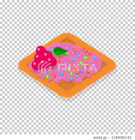 3D Isometric Flat Illustration of Homemade Pastry. Item 1 3D Isometric Flat Illustration of Homemade Pastry. Item 1 126606142