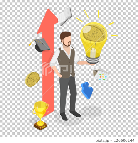3D Isometric Flat  Illustration of Personal Growth. Item 1 126606144