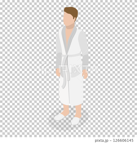 3D Isometric Flat Illustration of Couple in Robes. Item 2 3D Isometric Flat Illustration of Couple in Robes. Item 2 126606145