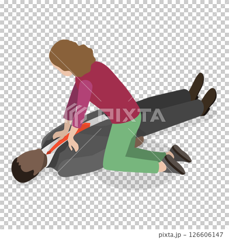 3D Isometric Flat  Illustration of Medical First Aid. Item 7 126606147
