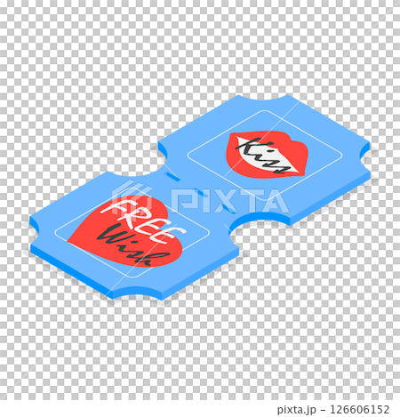 3D Isometric Flat Set of Love Coupons. Item 1 3D Isometric Flat Set of Love Coupons. Item 1 126606152