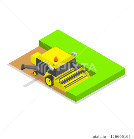 3D Isometric Flat  Illustration of Agricultural Machinery. Item 3 126606165
