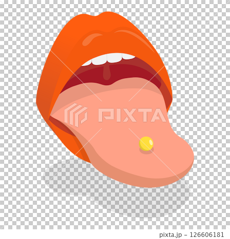 3D Isometric Flat  Illustration of Body Piercing. Item 3 126606181