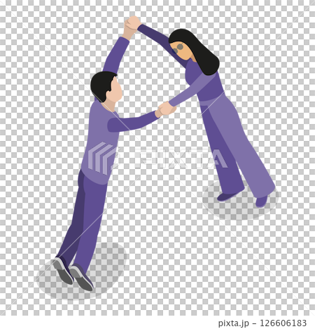 3D Isometric Flat  Set of English Alphabet with People. Item 26 126606183