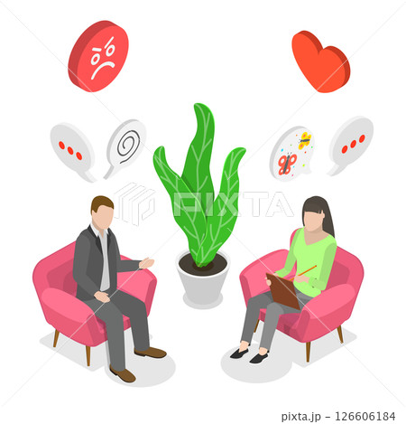 3D Isometric Flat  Illustration of Drug Or Alcohol Addiction. Item 2 126606184