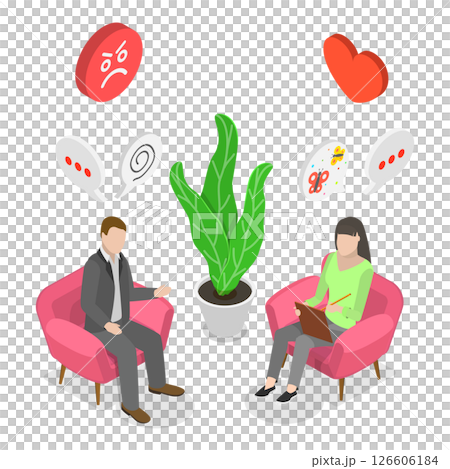 3D Isometric Flat  Illustration of Drug Or Alcohol Addiction. Item 2 126606184