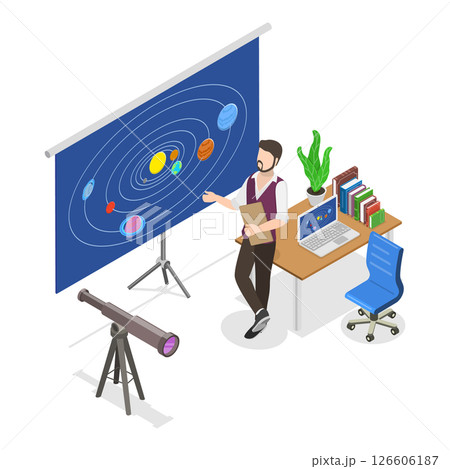 3D Isometric Flat  Set of School Teachers. Item 3 126606187