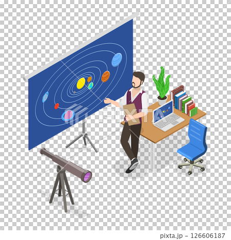 3D Isometric Flat  Set of School Teachers. Item 3 126606187