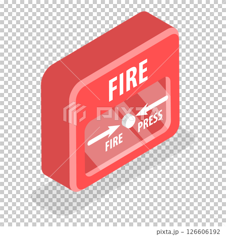 3D Isometric Flat  Set of Fire Alarm Equipment. Item 3 126606192