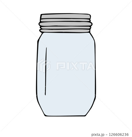 Vector hand drawn sketch doodle colored jar can Vector hand drawn sketch doodle colored jar can 126606236