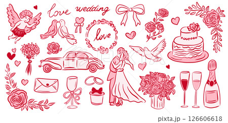 Illustrations Depicting Weddings and Love for All Your Romantic Celebrations and Events 126606618