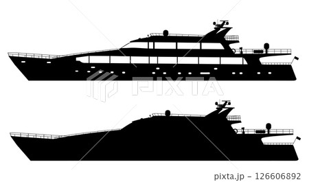 Ship vector silhouette. Yacht Ship vector silhouette. Yacht 126606892