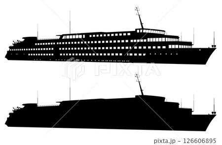 Cruise ship vector silhouette 126606895