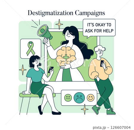 National Mental Health Awareness promotes...のイラスト素材 [126607004] - PIXTA