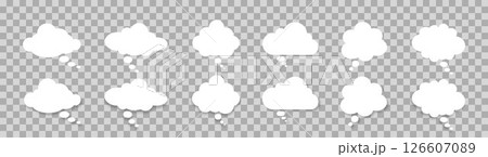 A set of chat windows for commenting on messages on a transparent background. 126607089