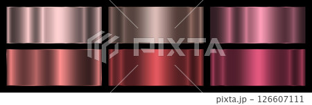 A set of terracotta metallic gradients on a white background. A set of terracotta metallic gradients on a white background. 126607111