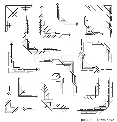 Set of line geometric corners. Modern...のイラスト素材 [126607152] - PIXTA