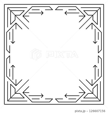 Line geometric frame. Modern decorative linear background. Line geometric frame. Modern decorative linear background. 126607156