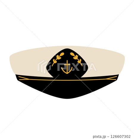 Navy Captain's Hat, with anchor and bay leaves emblem, gold plating 126607302