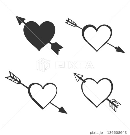 Heart and arrow vector, Heart and arrow silhouette, Heart arrow vector, Heart arrow silhouette Heart and arrow vector, Heart and arrow silhouette, Heart arrow vector, Heart arrow silhouette 126608648