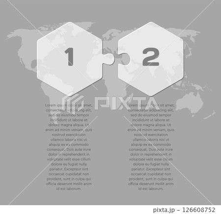 Puzzle diagram infographic process on 2 steps Puzzle diagram infographic process on 2 steps 126608752