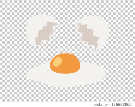 割った卵のイラスト 126608860